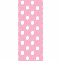 Offray Pink White Satin Dots Ribbon