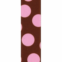 Offray Pink Random Dots Grosgrain Ribbon