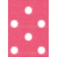 Vibrant Pink Polka Dot Grosgrain Ribbon