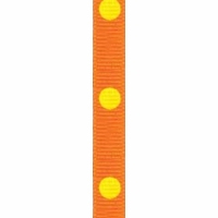 3/8 Inch Orange/Yellow Dippy Dot Ribbon