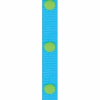 3/8 Inch Turquoise/Green Dippy Dot Ribbon