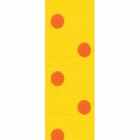 Offray 7/8 Inch Yellow/Orange Dippy Dot Ribbon