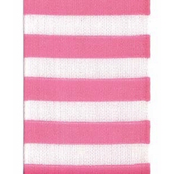 Pretty Pink Cabana Stripe Monofilament Edge Ribbon