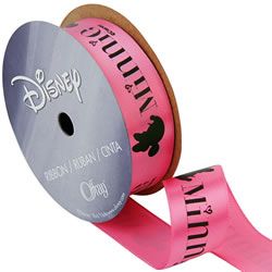 Shocking Pink Silhouette Minnie Mouse Ribbon