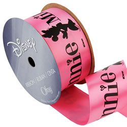 Shocking Pink Silhouette Minnie Mouse Ribbon