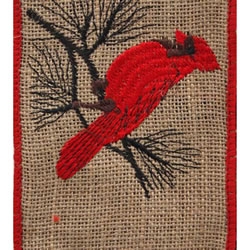 Natural Red Cardinal Wire Edge Burlap