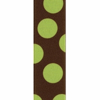 Offray Lemon Grass Random Dots Grosgrain Ribbon