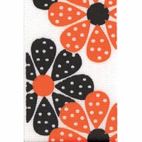 Offray Orange Daisy Dots Grosgrain Ribbon