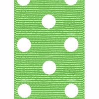 Lime Polka Dot Grosgrain Ribbon