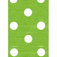 Apple green Polka Dot Grosgrain Ribbon