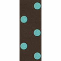 Offray 7/8 Inch Brown/Blue Dippy Dot Ribbon