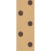 Offray 7/8 Inch Tan/Brown Dippy Dot Ribbon