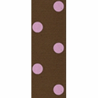 Offray 7/8 Inch Milk Chocolate/Wild Orchid Dippy Dot Ribbon