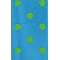 1 1/2 Inch Turquoise/Green Dippy Dot Ribbon