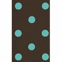 1 1/2 Inch Brown/Blue Dippy Dot Ribbon