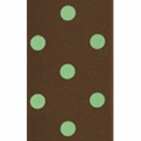 1 1/2 Inch Milk Chocolate/Mint Dippy Dot Ribbon