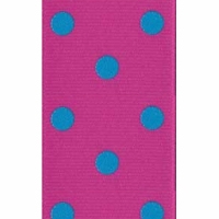 1 1/2 Inch Wild Berry/Tornado Blue Dippy Dot Ribbon