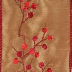 Brambles Red and Gold Faux Silk