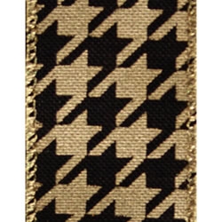 Gold/Black Evony Houndstooth Ribbon