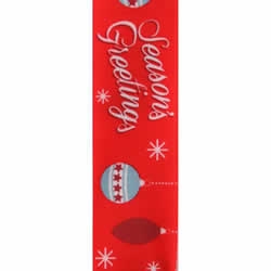 Red Greetings Christmas Ribbon