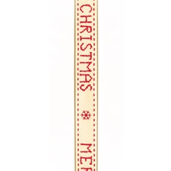 Ivory Jolly Xmas Merry Christmas Ribbon