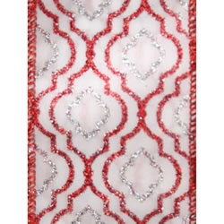 Red/White Justine Wire Edge Sheer