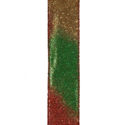 Red/Green/Gold Lava Lamp Christmas Ribbon