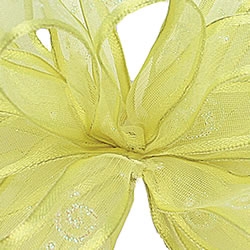 Lemon Majestic Wire Edge Sheer/Satin Ribbon