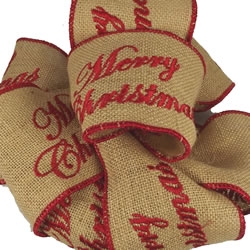 MC, Merry Christmas Burlap