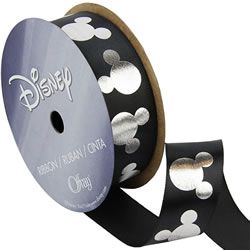 Black and Silver Silhouette Mickey Mouse Club House Ribbon