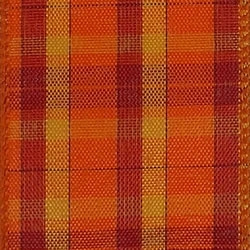 Orange Seymour Fall Plaid Wire Edge Ribbon