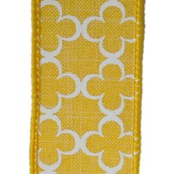 Yellow Trelly, Wire Edge Ribbon