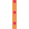 Orange Cream/ French Pink, 3/8"