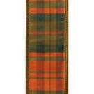 Orange Ema Wire Edge Plaid Ribbon