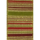 Red/Green Striper Wire Edge Ribbon