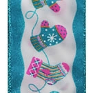 Turquoise Winter Fun, Wire Edge Ribbon